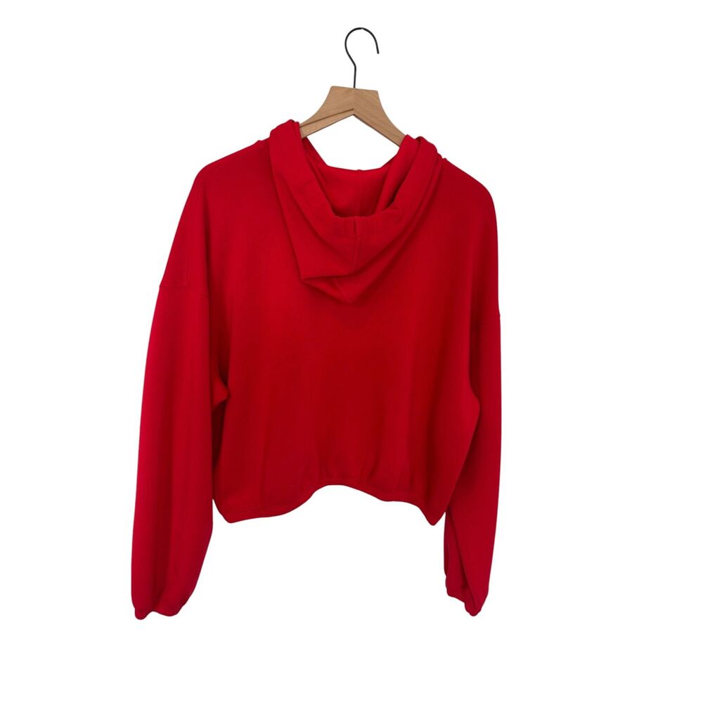 Spanx Air Essentials Cropped Workout Hoodie Red Like New Size XL - Picture 2 of 3